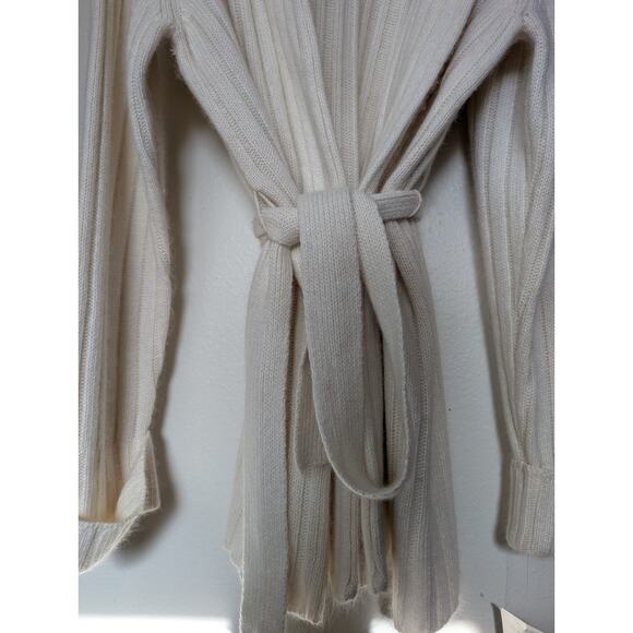 Belted Cardigan Angora Rabbit Hair Blend Soft Rib Knit Cozy. Softgirl Sz. L - Picture 5 of 6